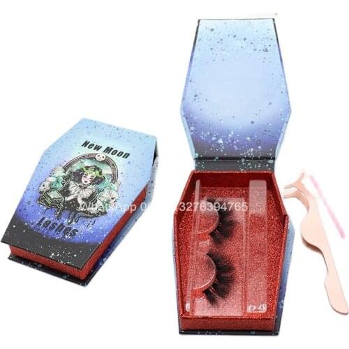 Custom Coffin Eyelash Packaging With Your Logo Mink Eyelashes Wholesale Lashes With Box Custom Mink Eyelashes Packaging Case