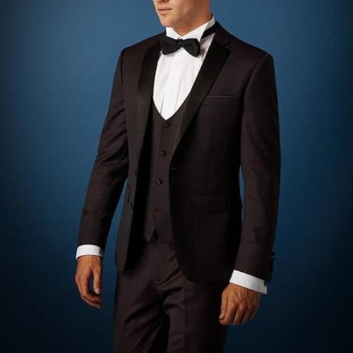 2021 Spring Autumn Classic Black Wedding Men Suits 3 Pieces (Jacket+Pant++Vest+Tie) Fashion Gentleman Slim Fit Groom Blazer