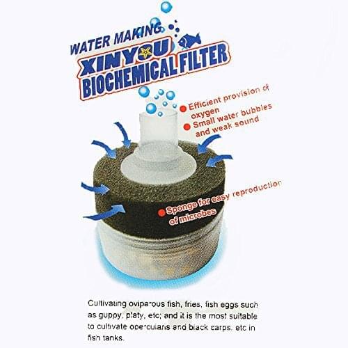 Water & Wood New XY-168 Air Driven Biochemical Bio Corner Sponge Filter for Aquarium Fish Tank