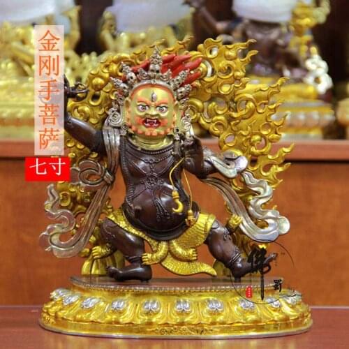 High grade Tibet temple Omnipotent Vajrapani Bodhisattva buddha statue home Exorcism good luck health safety Protection Buddhism