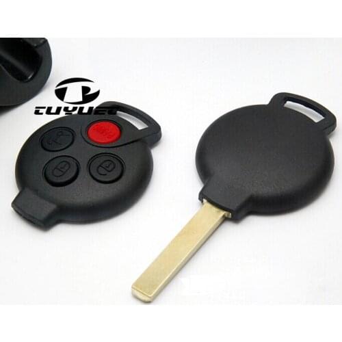 5PCS Replacement Remote Key Shell for Benz Smart Car Key Blanks Uncut Blade Case