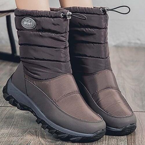 2020 Womens Shoes Waterproof Winter Boots Women Keep Warm Female Elastic Band Platform Boots Fashion Ladies