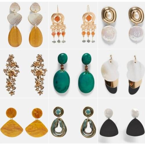 LEADERBEADS 2019ZA Vintage Geometric Drop Earrings Womens Summer Party Gift Jewelry Girls Boho Long Dangle Brincos Accessories