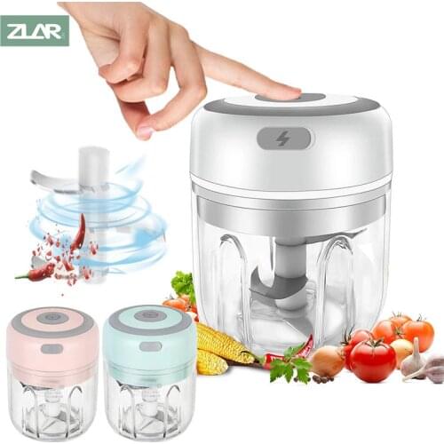 100/250ml USB Electric Garlic Masher Vegetable Chili Meat Grinder Masher Food Chopper Kitchen Tools Garlic Press Crusher