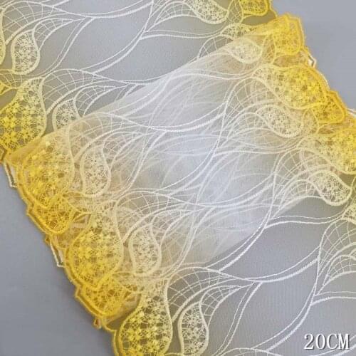 15Yds Two Sides Ribbon Fabric Mesh Tulle Bilateral Lace Trim Yellow Blue Applique Sewing Craft Underwear Lingerie Dress Decor
