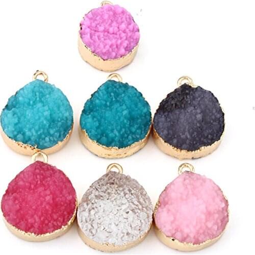 2pcs Small Water Drop Resin Earring Charms Diy Jewelry Findings Boho Women Earrings Ear Drop Bracelet Necklace Charms Accessory