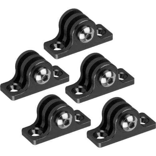 5PCS BGNing Aluminum Universal 1" inch Base Mount Low Angle Flat Bottom Adapter Connector w/ M5x16 Screw for Sport Action Camera