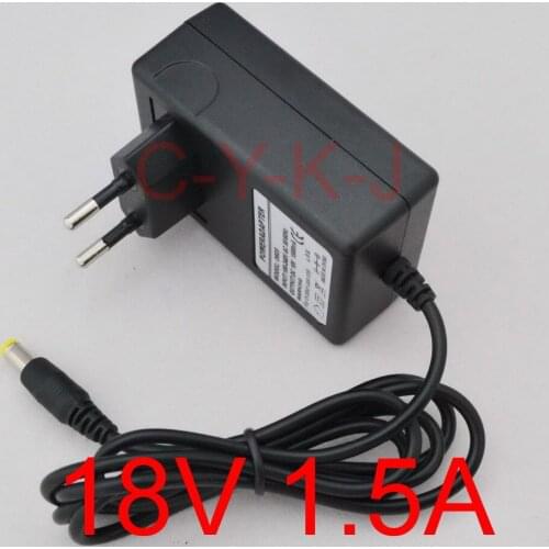 50PCS High quality AC 100V-240V Converter AdapterDC 18V 1.5A CCTV Camera Power Supply EU Plug DC 5.5mm x 2.1-2.5mm