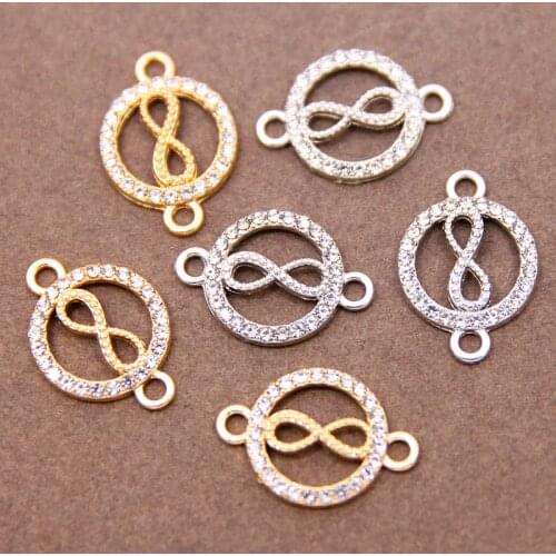 6pcs Charms Heart Infinity Link16*22*3mm white K Color Pendants KC gold Jewelry Making DIY Handmade Craft Pendant