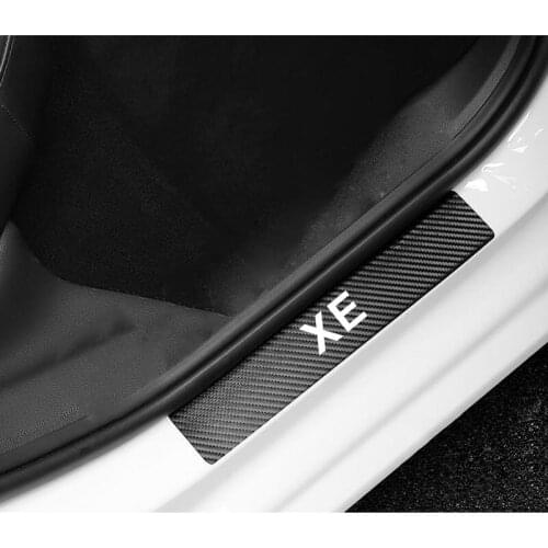 Car Sticker For Jaguar XE Carbon Fiber Auto Door Plate Protector Car Threshold Stickers Auto Accessories 4Pcs