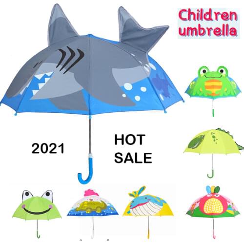 Free Shipping 2021 Hot Sale Children Animal Long Umbrella For Boys Girls Cartoon Dinosaur Umbrella Baby Parasol kids Umbrella