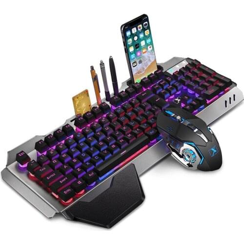 K680 Wireless Gaming Keyboard and Mouse Set Rechargeable Backlit Mechanical 2.4G Black/white LED Keyboard and Mouse Combination