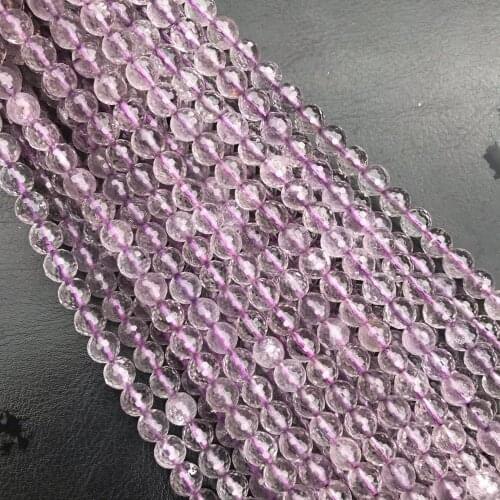 8/10/12mm Round Faceted Natural Light Amethysts Stone Beads Loose Spacer Lavender Amethysts Beads For DIY Jewelry Making 15