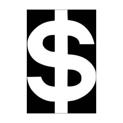 Black/Sliver Cash Money Dollar sign Decals Window Decal Vinyl Car Decals Car Rear windshield Waterproof S1032