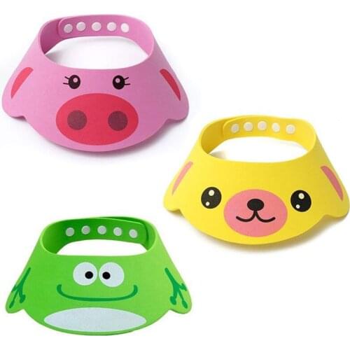 Baby Security Shower Product Kids Cartoon Shower Cap Shampoo Bath Bathing Shower Direct Visor Cap Hat Wash Hair Shield Soft Cap