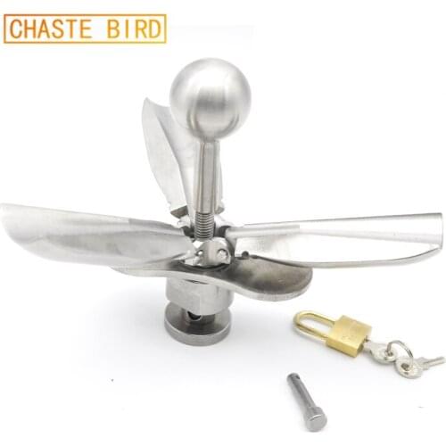 For Man Women Stainless Steel Anal Stimulation Toy Chastity Device Openable Anal Plugs Heavy Anus Beads Lock Anal Irrigator A270