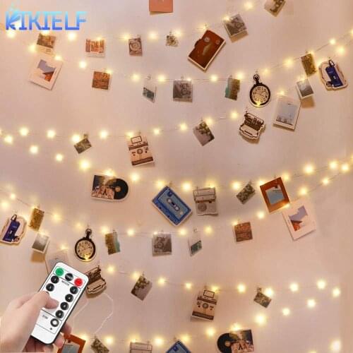 5M/10M/20M USB LED String Lights Photo Clip Fairy Lights Outdoor Battery/USB Operated Garland Christmas Decor Room Party Wedding