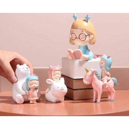 Creative cute cartoon Mini fairy tale girl resin ornaments home decoration childrens room decoration crafts