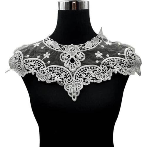 Retro Lace Floral Sewing Applique Round Neck Collar Neckline Fake Collar H9