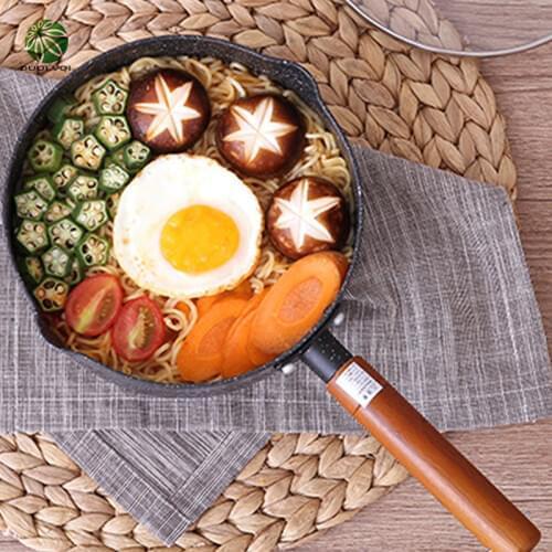 Duolvqi Multifunctional Cooking Pot Wood Handle Soup Stock Pot Japanese Pan Snow Non-Stick Noodle Porridge Food Cooking Tools