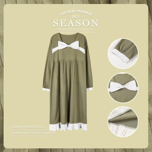 Autumn night dress loose fat 100 kg princess style plus size nightgown women Nightdress female cotton sleepwear M-4XL