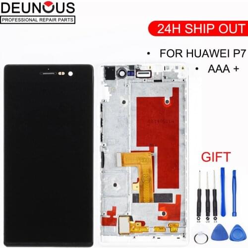 New For Huawei Ascend P7 P7-L00 P7-L05 P7-L10 With Frame Lcd Screen Touch Screen Digitizer glass and Lcd Display Assembly AA