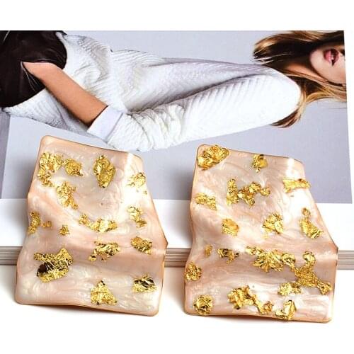 New Unique Charm Earrings For Women Vintage Geometric Metal Enamel Irregular Drop Earrings Fashion Jewelry Gifts