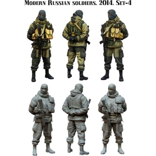 Resin Figure 1/35 Scale Model Kit Modern Russian Soldier GK Assembly Models Kit Colorless Self-Assembled Toy