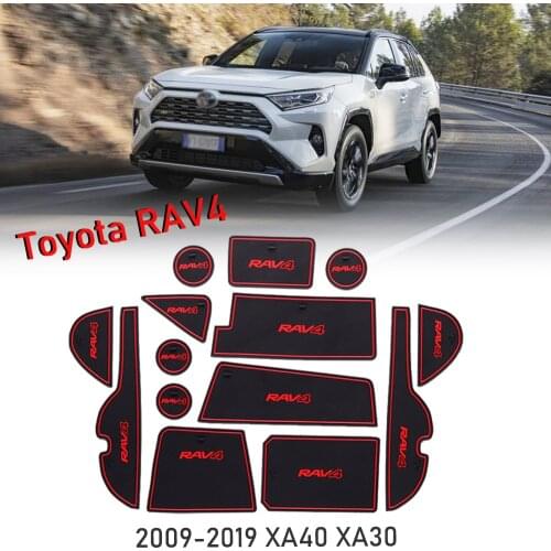 Gate Slot Pad For Toyota RAV4 2009-2019 XA40 XA30 Interior Door Pad Cup Non-slip Mats