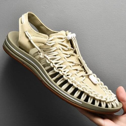 Size 35-48 Men Shoes High Quality Handmade Mens Sandals Summer Soft Non-slip Gladiator Sandals Men Hiking Beach Platform Sandals