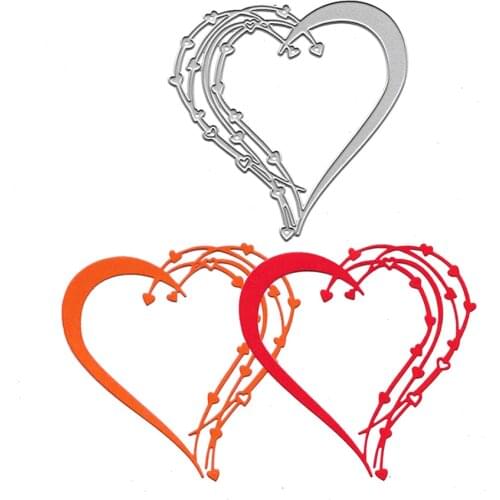 Heart Dies Metal Cutting Die Stencil Scrapbooking Album Cards Decorative Craft DIY Mold Embossing Folder Card Making Template