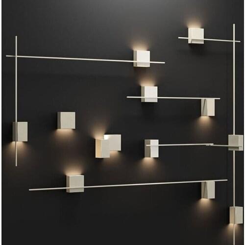 Modern Simple Line Wall Lamp Living Room Background Wall Deco Wall Light Designer Creative Hotel Corridor Strip Combination Lamp