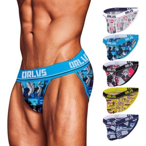 ORLVS Briefs Romantic Print Design Males Underwear Prevent Clinging To Rectal Area Anti-hemming Pants Seamless Hip Sexy Shorts
