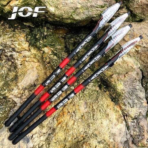 GHOTDA Fishing Rod for Rock Fishing Carbon Fiber Metal Reel Seat Telescopic Rod 2.7M 3.6M 4.5M 5.4M 6.3M
