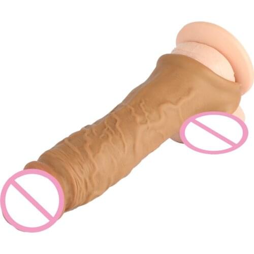 Reusable Penis Extender Enlargement Condoms For Men Cock Sex Adult Lasting Product Penis Delay Ejaculation Penis Sleeve Sex Toys