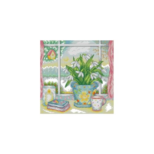Vase on the windowsill-3 Needlework,For Embroidery,DIY 14CT Unprinted Arts Cross stitch kits Set Cross-Stitching Home Decor