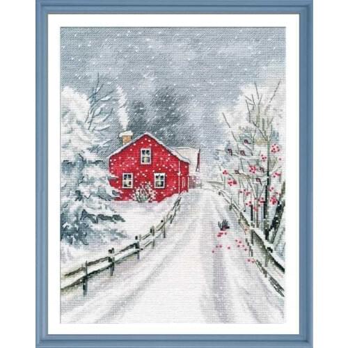 Newest Needlepoint Winter Village Machine Embroidery Cross Stitch Designs with 100% Cotton Floss & Free Shipping for Home Decor