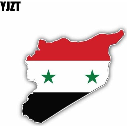 YJZT 11CM*10CM World Syria Flag International Map Car Sticker Reflective Decal 6-0870