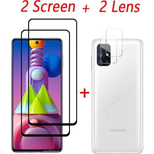 For Samsung Galaxy M21 Glass 4-in-1 for Samsung M31 tempered Glass For Samsung M51 M31S M21 Lens Glass mobile phone accessories