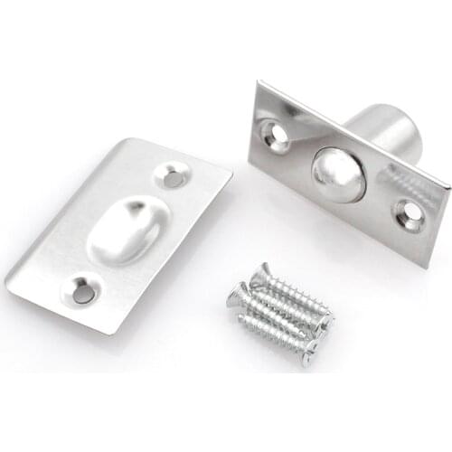 1 PCS Top Quality Stainless Steel Hot Strike Plate Closet Door Ball Catch Latch Catcher, Silver Tone for wood door KTV