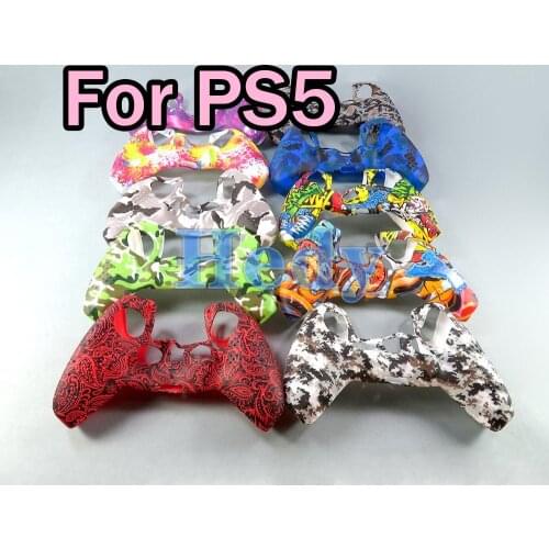 10pcs Water Transfer Printing Silicone Case for PlayStation 5 PS5 Controller Protection Skin for DualSense Gamepad Cover