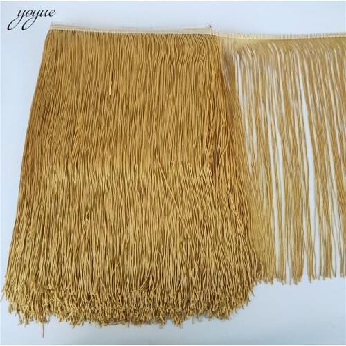 10Yards 50cm Wide Local gold Lace Fringe Trim Tassel Fringe Trimming For DIY Latin Dress Stage Clothes Accessories Lace Ribbon