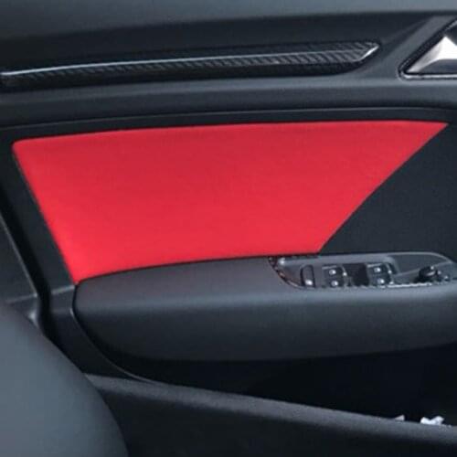 4pcs/set microfiber leather car door panel armrest cover accessors for Audi A3 8V A4 B8 B9 Q3 interior door panel surface cover