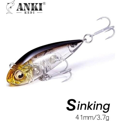 ANKI KEDI Tadpole Mini Sinking Pencil Lures 3.7g/41mm Swimbait Artificial Fake Hard Bait With Hook Fishing Pike Trout Tackle
