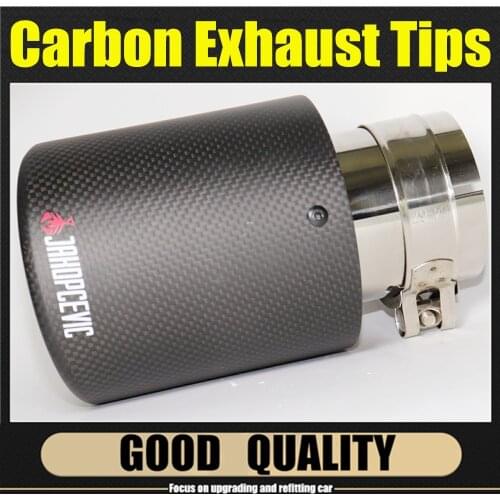 Car Carbon Fibre Matt Exhaust System Muffler Pipe Tip Straight Universal Silver Stainless Mufflers Decorations For Akrapovic