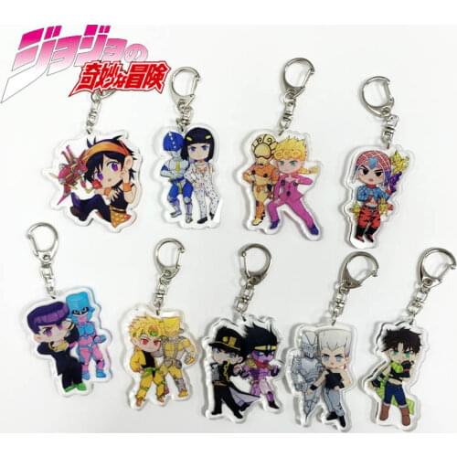 2021 JOJOs Bizarre Adventure DIO BRANDO JEAN PIERRE POLNAREFF Cute Keychain Cosplay Gifts Acrylic Figure Keyring Pendant Xmas