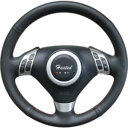 Heated Car wheel steering cover for Honda Odyssey Hand cover Microfiber leather Braid on the steering wheel