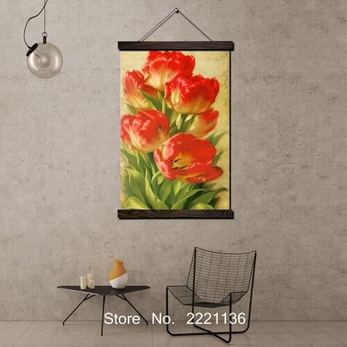 Flower clusters Art Pictures Scroll Painting Modern Home Framed Hanging Wall Decoration Artworks in High Definition Print Poster