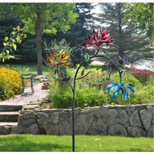 Courtyard decoration metal decoration Iron Butterfly Flower windmill