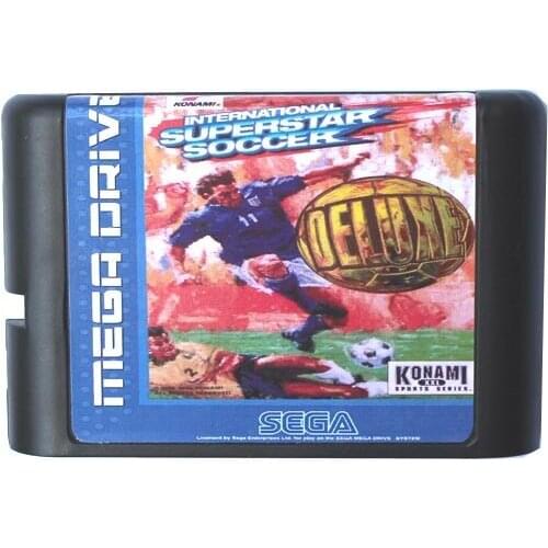 Hottest International Superstar Soccer Deluxe 16 bit MD Game Card For Sega Mega Drive For Genesis